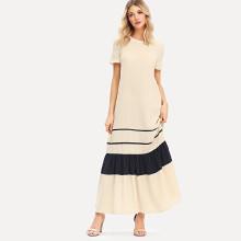 Shein Two Tone Flounce Hem Dress