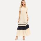 Shein Two Tone Flounce Hem Dress