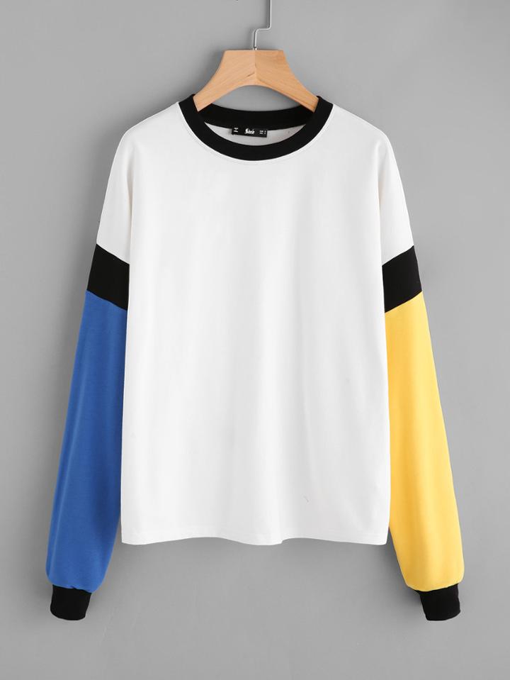 Shein Cut And Sew Ringer Pullover