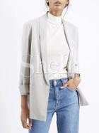 Shein Grey Long Sleeve Pockets Blazer
