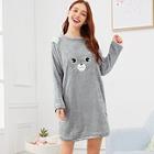 Shein Bear Embroidered Plush Dress