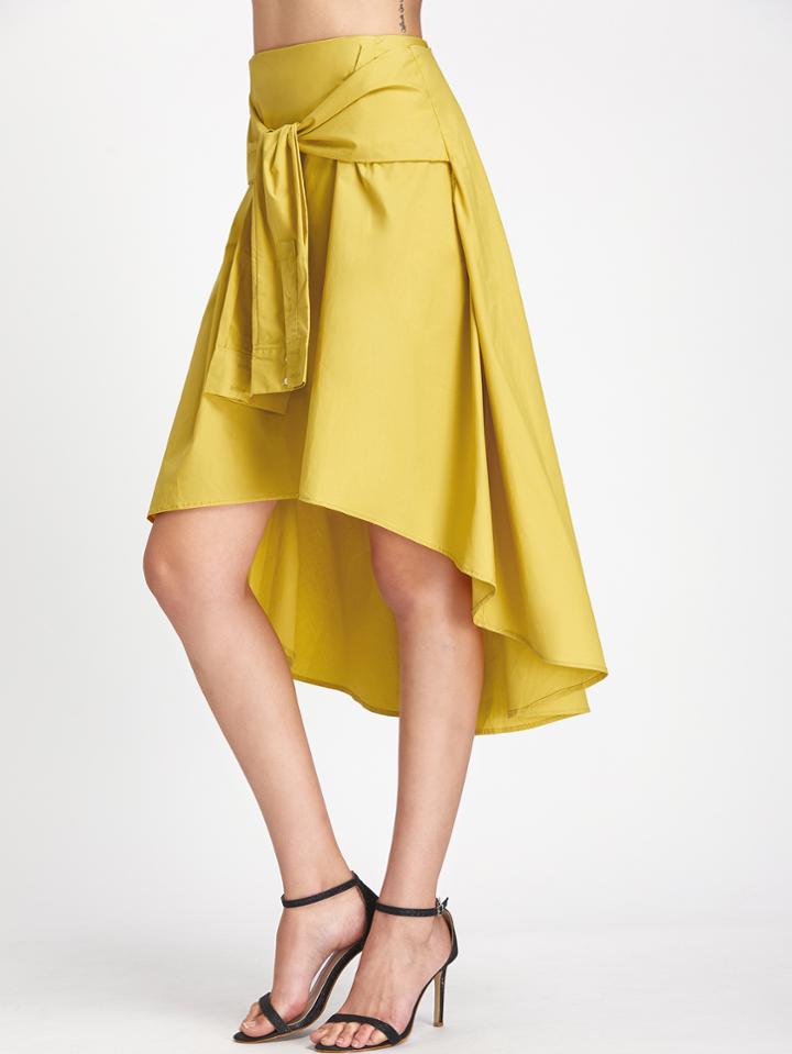 Shein High Waist Asymmetrical Hem Skirt