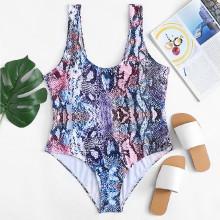 Shein Plus Snakeskin Print Swimsuit