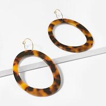 Shein Leopard Pattern Hoop Earrings