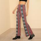 Shein Tribal Print Flare Hem Pants