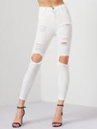 Shein Cut Out Knee Ripped Jeans