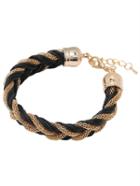 Shein Chain Black String Braided Bracelet
