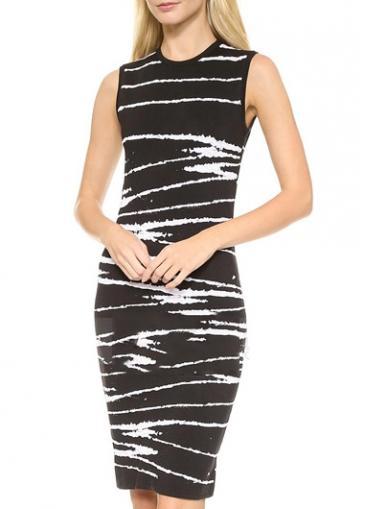 Rosewe Fashionable Round Neck Sleeveless Knee Length Dress For Lady