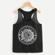 Shein Mandala Print Racerback Tank Top