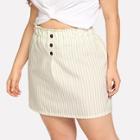 Shein Plus Striped Button Skirts