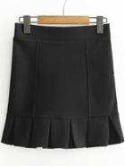 Shein Black Ruffle Hem Cute Skirt