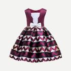 Shein Toddler Girls Bow Front Geometric Print Dress