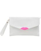 Shein White Red Lips Pattern Clutch Bag