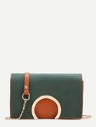 Shein Green Semi-ring Design Crossbody Bag With Chain