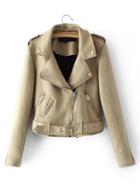 Shein Epaulet Shoulder Belted Suede Jacket