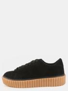Shein Lace Up Suede Sneakers Black