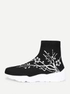 Shein Calico Print Knit Sock Sneakers