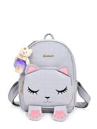 Shein Cat Print Backpacks With Bear Charm