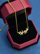 Shein Gold Rhinestone Branch Pendant Necklace
