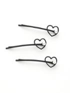 Shein Contrast Faux Pearl Heart Shaped Hair Pin 3pcs