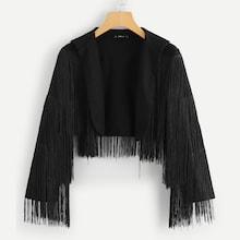 Shein Layered Fringe Trim Bolero Jacket