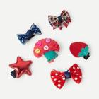 Shein Christmas Girls Bow Decorated Hair Clip 6pcs