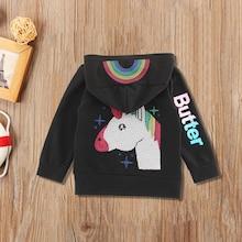 Shein Toddler Girls Unicorn & Letter Print Hoodie