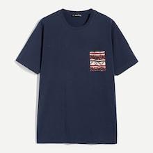 Shein Men Animal Print Pocket Patched Tee