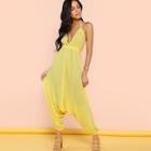 Shein Halterneck Open Back Harem Jumpsuit