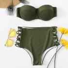 Shein Solid Halter Bodice Bikini Set