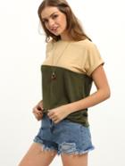 Shein Multicolor Short Sleeve Patchwork T-shirt