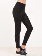 Shein Black Printed Ankle Leggings