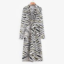 Shein Zebra Print Button Detail Surplice Dress