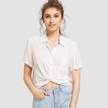 Shein Single Pocket Button Up Shirt