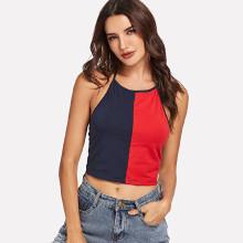Shein Two Tone Halterneck Top
