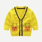 Shein Toddler Girls Raglan Sleeve Cartoon Pattern Sweater Coat