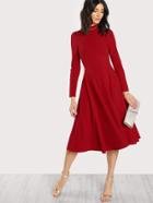 Shein High Neck Fit & Flare Dress
