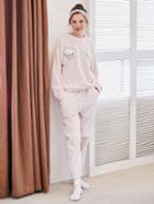 Shein Clouds Embroidered Plush Pullover & Pants Pajama Set