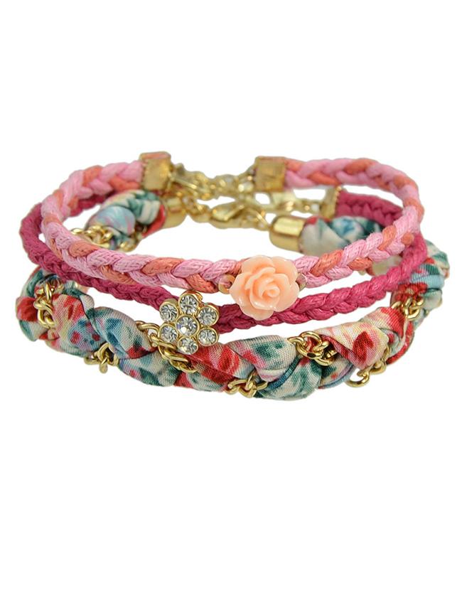 Shein Rhinestone Wrap Bracelet Set