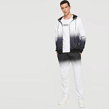 Shein Men Contrast Ombre Hooded Top With Pants