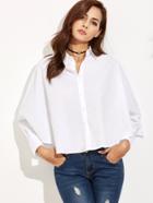 Shein White Batwing Sleeve Poncho Blouse