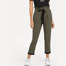 Shein Contrast Trim Drawstring Pants