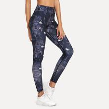 Shein Tropical Geo Print Leggings