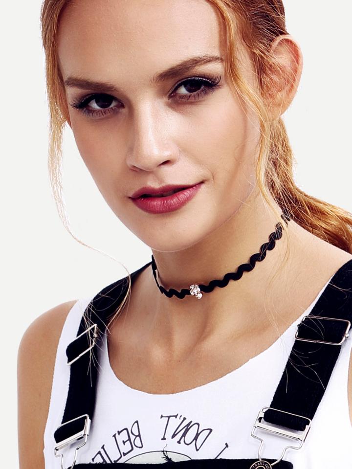 Shein Black Wavy Lace Choker
