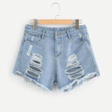 Shein Destroyed Denim Shorts