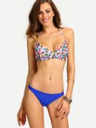 Shein Multicolor Geometric Print Mix & Match Bikini Set