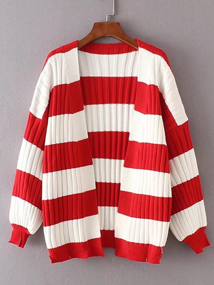 Shein Color Block Drop Shoulder Seam Cardigan