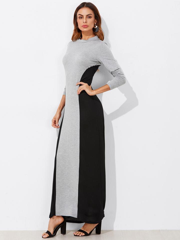 Shein Two Tone Cut And Sew Full Length Dress