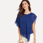 Shein Batwing Sleeve Solid Blouse