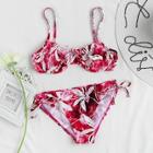 Shein Flower Print Self Tie Detail Bikini Set